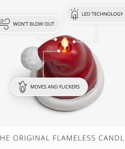 Holiday Red Santa Hat Flameless Candle