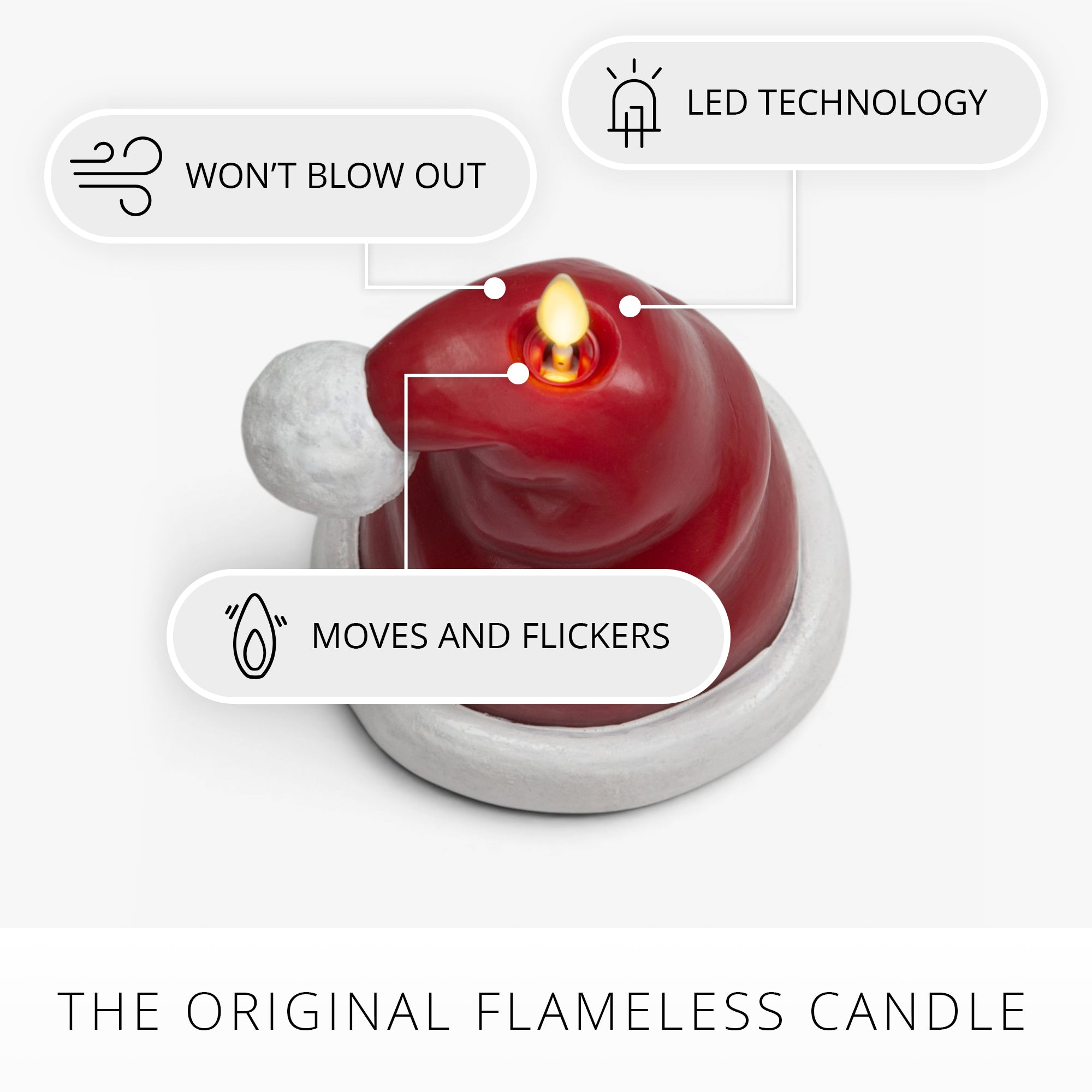sm-image-004cca389f4dab2175e76de0 Holiday Red Santa Hat Flameless Candle