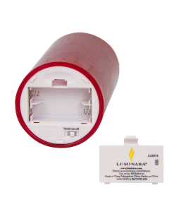 Burgundy Flameless Candle Pillars with Remote - Melted Top - Set of 3
