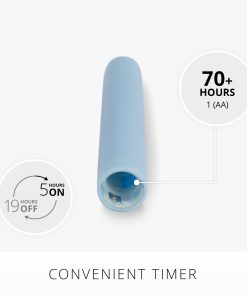 Airy Blue Flameless Candle Tapers - Flat Top - 6.75" Height - Set of 2