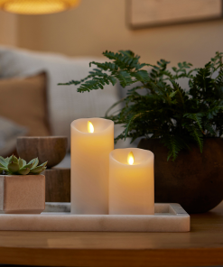 Flameless Color Changing Candle Pillar with Remote - Scallop Top - 3