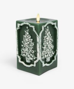 Holiday Green Tree Vignette Flameless Candle