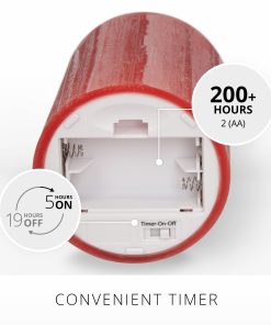 Holiday Red Selenite Flameless Candle Pillar