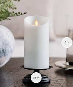 Dazzling White Glitter Flameless Candle Pillars