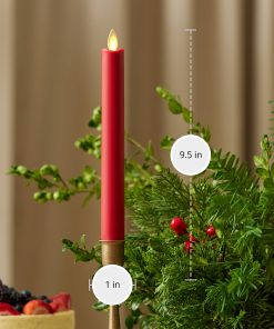 Holiday Red Flameless Candle Taper