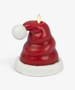 Holiday Red Santa Hat Flameless Candle
