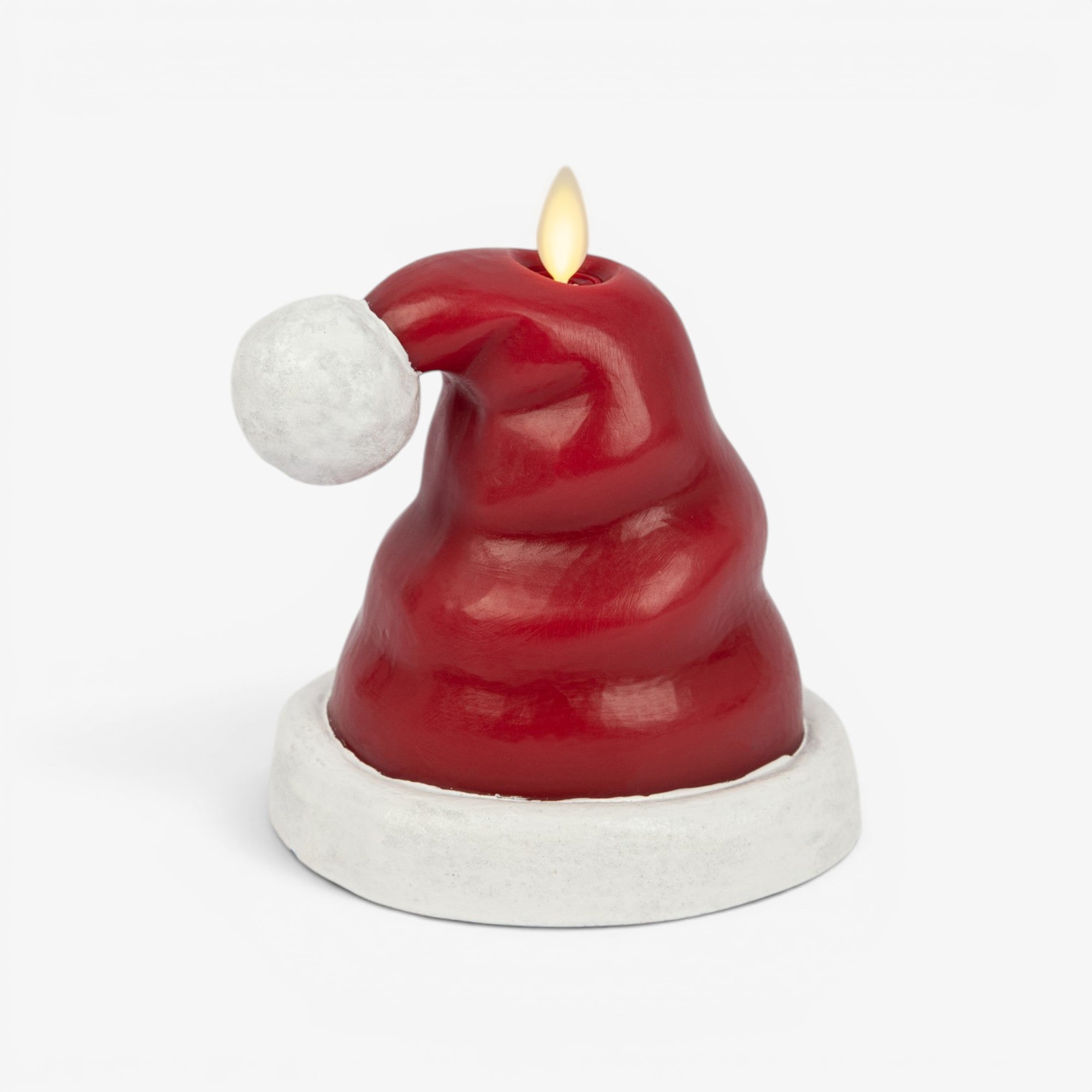 sm-image-056d8c34c2b570efa76ba4b9 Holiday Red Santa Hat Flameless Candle
