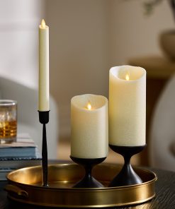 Radiant Ivory Glitter Flameless Candle Pillars