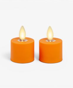 Set of 2 Russet Orange Flameless Candle Tealights