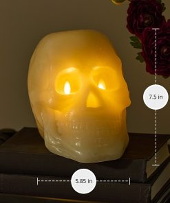 Pearl Ivory Flameless Candle Skull