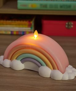 Pastel Crystal Rose Flameless Candle Rainbow