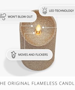 Champagne Glow Glitter Flameless Candle Pillars