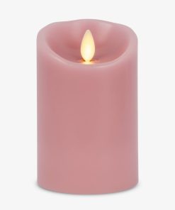 Blooming Mauve Scallop Flameless Candle Pillar