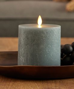 Rechargeable Seaglass Silver Blue Pillar
