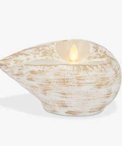 White Melo Shell Flameless Candle