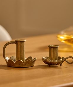 Brass Wrought Iron Scalloped Taper Holders