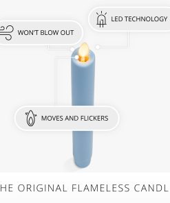 Airy Blue Flameless Candle Taper