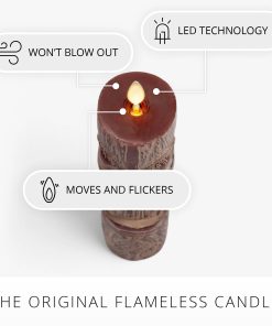 Cherry Mahogany Chalky Slim Tiki Flameless Candle Pillar