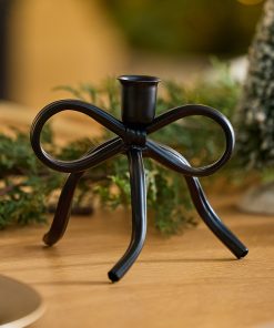 Black Metal Bow Taper Holder