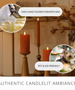 Glitter Marmalade Ribbed Flameless Candle Pillar