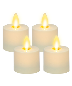Pearl Ivory Flameless Candle Tealights - Flat Top - Set of 4