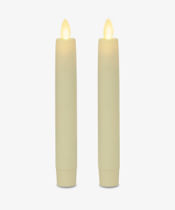 Ivory Flameless Candle Tapers - Flat Top - 6.75