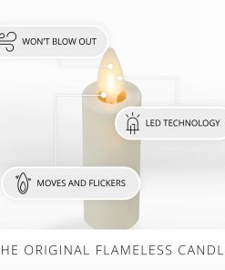 Set of 2 Pearl Ivory Flameless Candle E12 Taper Bulbs