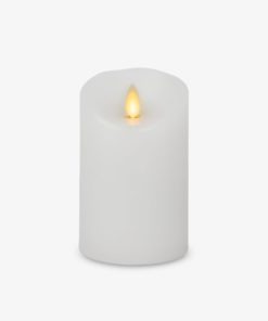 White Flameless Candle Pillar - Scallop Top - 3