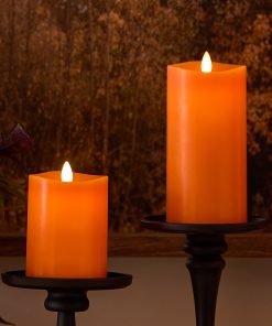 Russet Orange Flameless Candle Pillar
