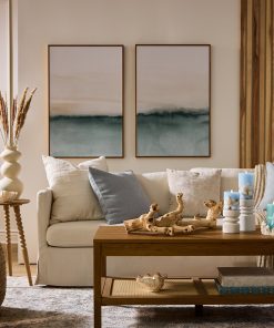 Soft Teal Embossed Starfish Flameless Candle Pillar