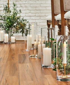 White Flameless Candle Pillars with Remote - Melted Top - Set of 3
