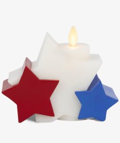 Bright White Liberty Stars Flameless Candle
