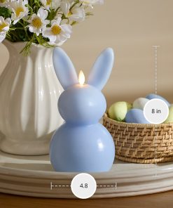 Cashmere Blue Flameless Candle Bunny