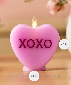 Pastel Orchid Flameless Candle Candy Heart 