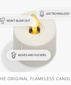 White Flameless Candle Tealights - Flat Top - Set of 2