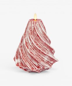 Holiday Red Glitter Swirl Flameless Candle Tree