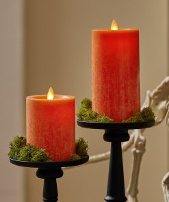 Harvest Pumpkin Seaglass Flameless Candle Pillar