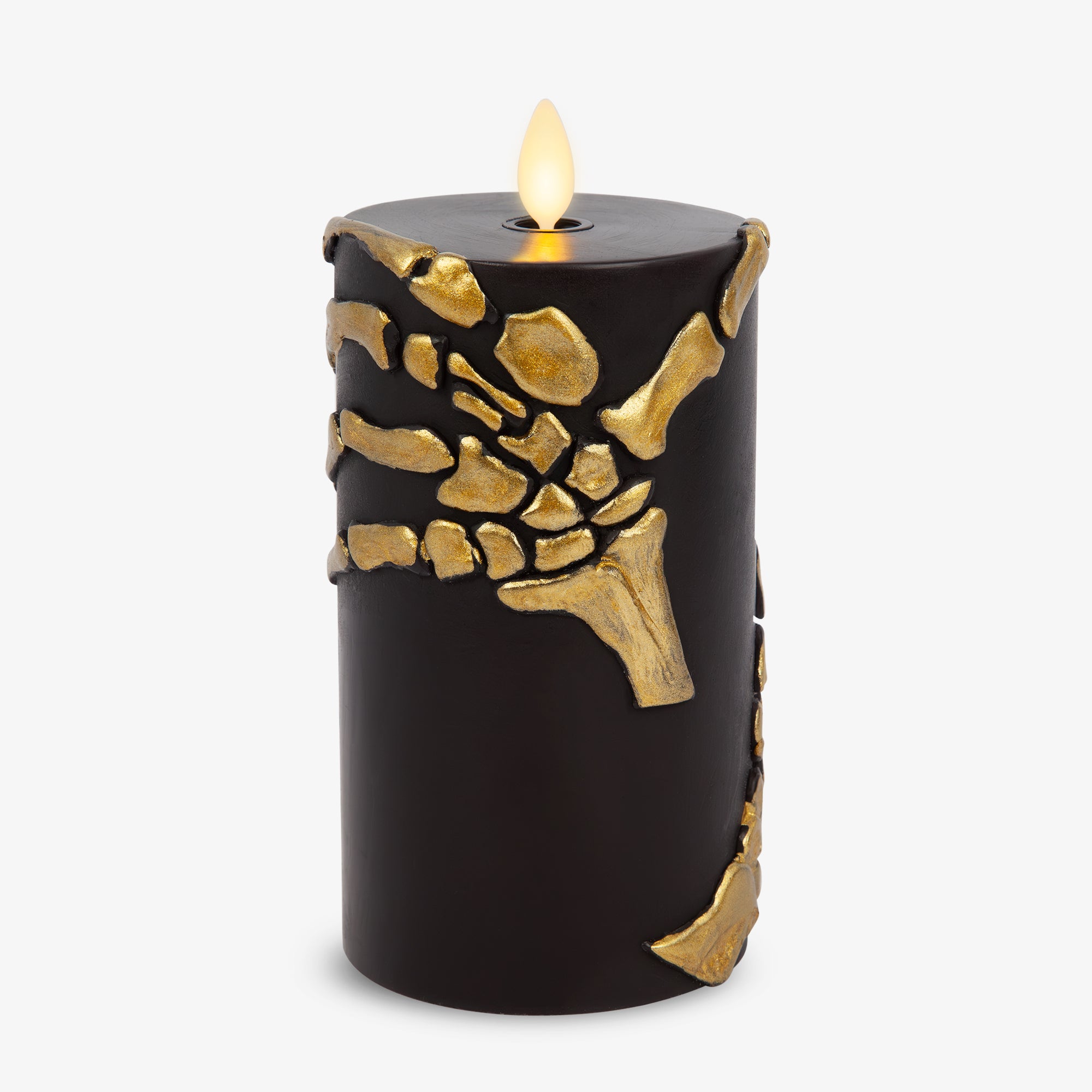 sm-image-1520275cb7217c14953b61e9 Black and Gold Skeleton Hands Flameless Candle Pillar