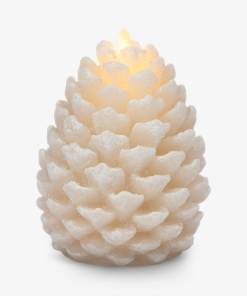 White Swan Flameless Candle Pinecone