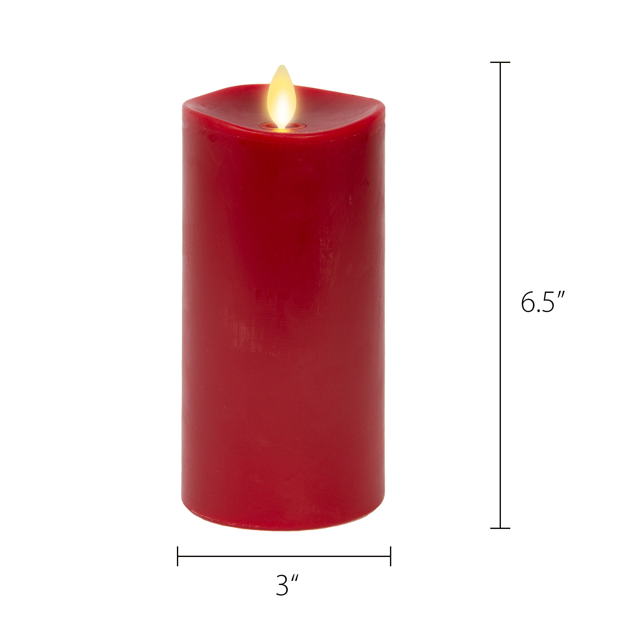 sm-image-157183d81b57227514cddc5c Burgundy Flameless Candle Pillar - Melted Top - 3" Width