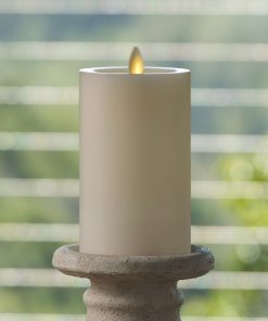 Pearl Ivory Flameless Candle Pillar - Recessed Top