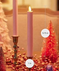 Rose Tan Flameless Candle Tapers - Set of 2