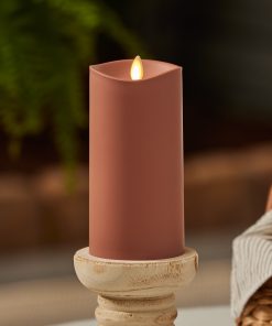Baked Clay Outdoor Flameless Candle Pillar
