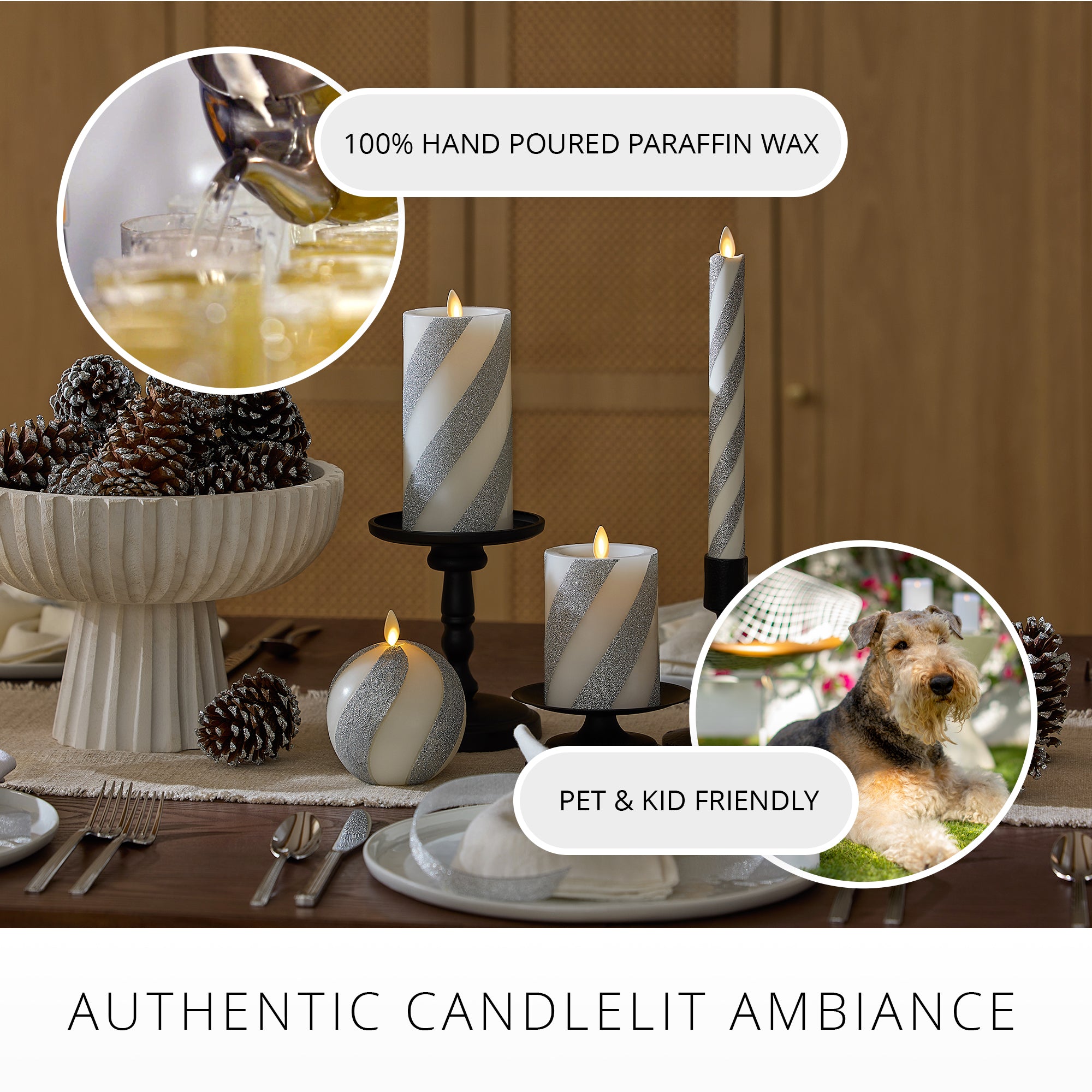 sm-image-17480add337f27336db3783b Brilliant Silver Candy Cane Glitter Flameless Candle Taper