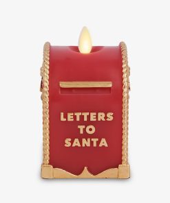 Holiday Red Flamless Candle Santa Mailbox