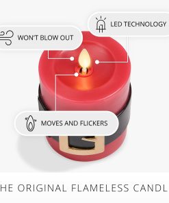 Holiday Red Santa's Belt Flameless Candle Pillar