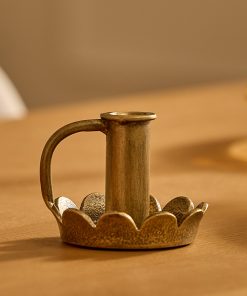 Brass Wrought Iron Scalloped Taper Holders