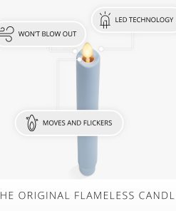 Cashmere Blue Flameless Candle Taper