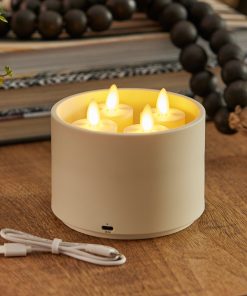 Rechargeable Tealights and Charging Base - Set of 4