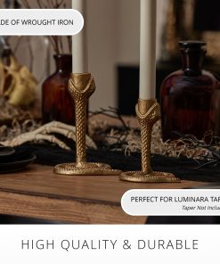 Brass Wrought Iron Snake Taper Holder